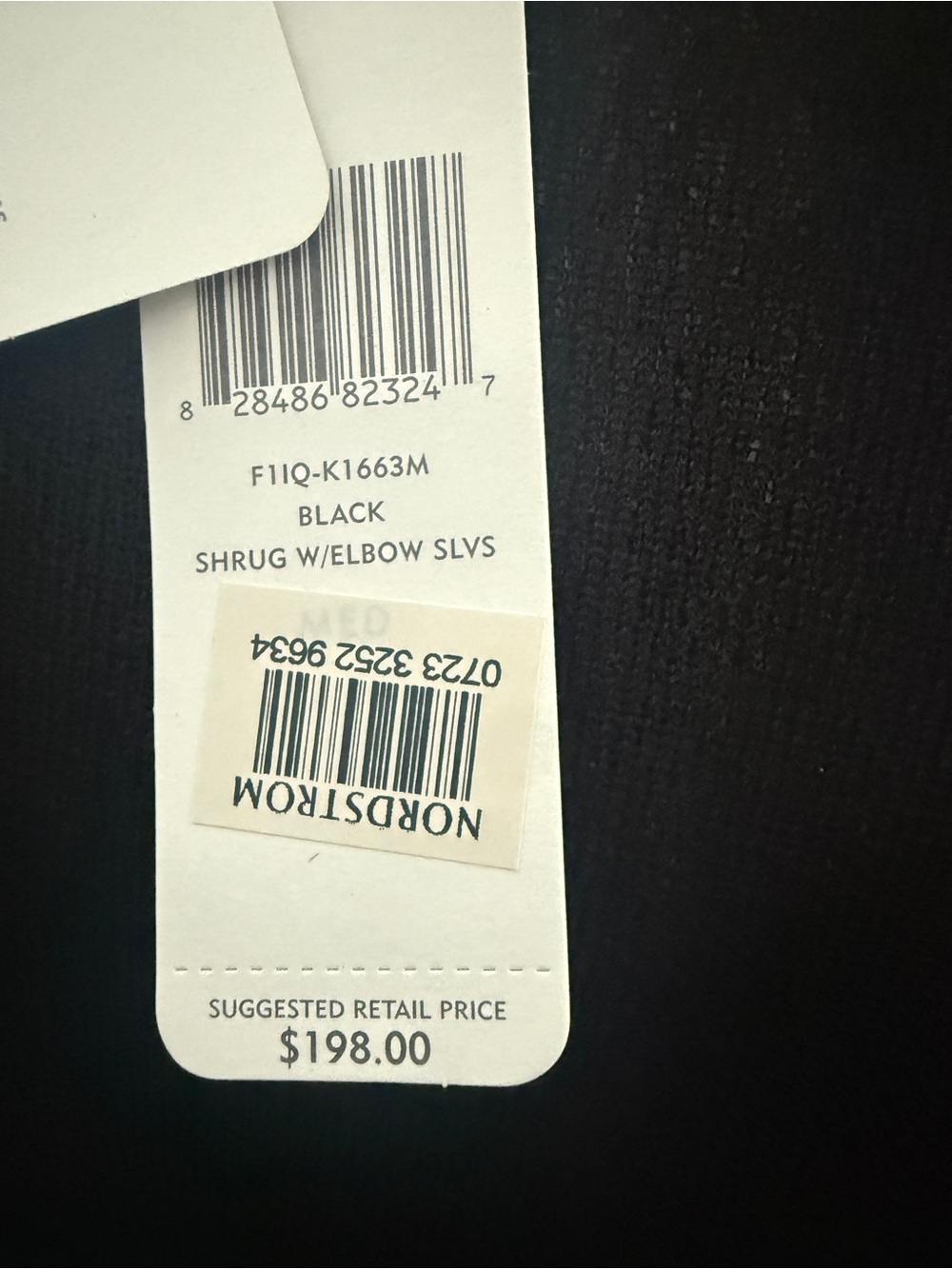 Nordstrom / Eileen Fisher Black Cropped Open-Front Cardigan - Picture 3 of 4
